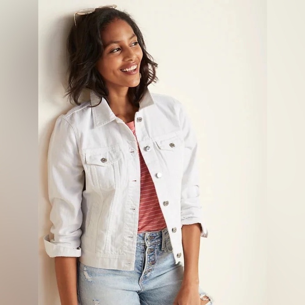 NWT Womens Old Navy White Denim Jacket